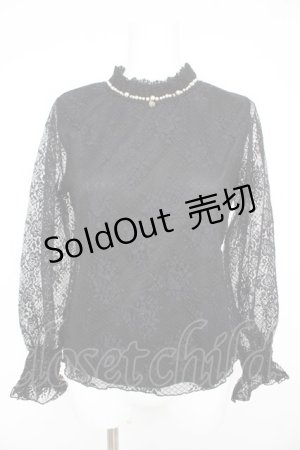 画像: axes femme / 花柄総レースプルオーバー M クロ Y-26-02-23-119-AX-TO-IG-ZS