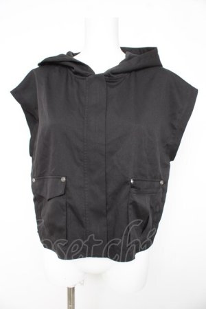 画像: axes femme / フード付ミリタリー風ベスト F クロ Y-26-02-23-120-AX-TO-IG-ZY