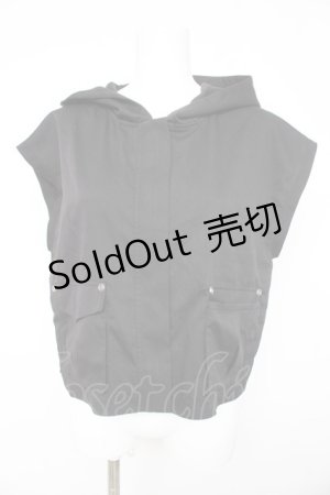 画像: axes femme / フード付ミリタリー風ベスト F クロ Y-26-02-23-120-AX-TO-IG-ZY