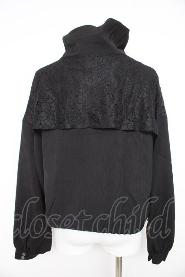 画像2: axes femme / レース切替ショートブルゾン  黒 Y-26-02-23-122-AX-TO-SZ-ZY (2)