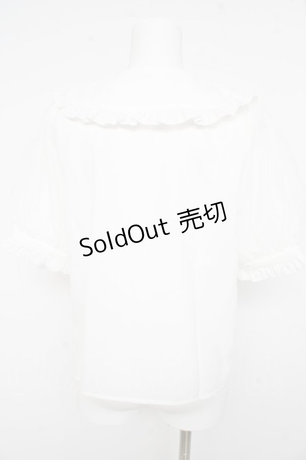 画像2: Amavel / リボン付きハートチャーム半袖ブラウス F 白 Y-26-02-23-126-CA-BL-SZ-ZY (2)