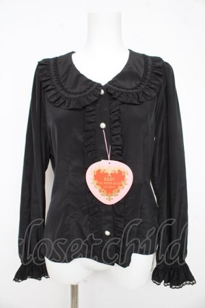 画像: BABY, THE STARS SHINE BRIGHT / Ribbonデシンブラウス  黒 Y-26-02-23-129-BA-BL-SZ-ZY