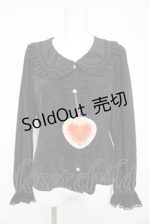 画像: BABY, THE STARS SHINE BRIGHT / Ribbonデシンブラウス  黒 Y-26-02-23-129-BA-BL-SZ-ZY