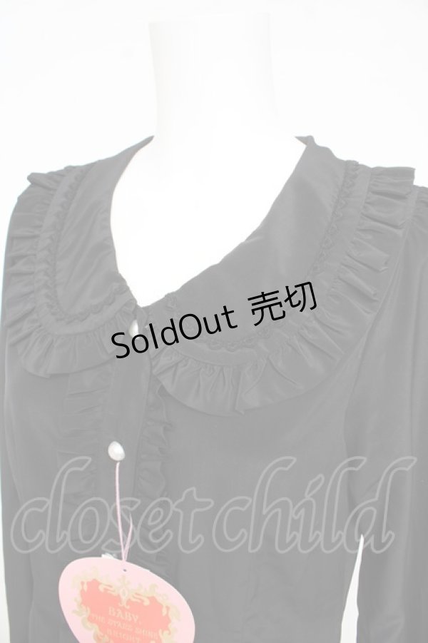 画像3: BABY, THE STARS SHINE BRIGHT / Ribbonデシンブラウス  黒 Y-26-02-23-129-BA-BL-SZ-ZY (3)