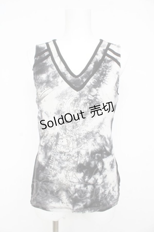 画像1: Ozz Croce / ムラ柄×インダストリアルptタンクトップ  オフ×黒 Y-26-02-23-130-OO-TO-SZ-ZI (1)