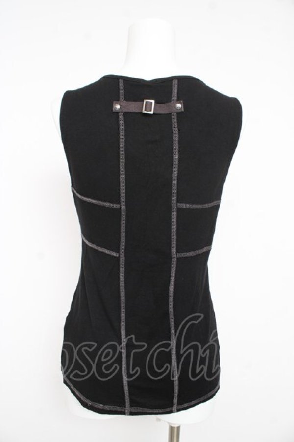 画像2: Ozz Croce / ムラ柄×インダストリアルptタンクトップ  オフ×黒 Y-26-02-23-130-OO-TO-SZ-ZY (2)