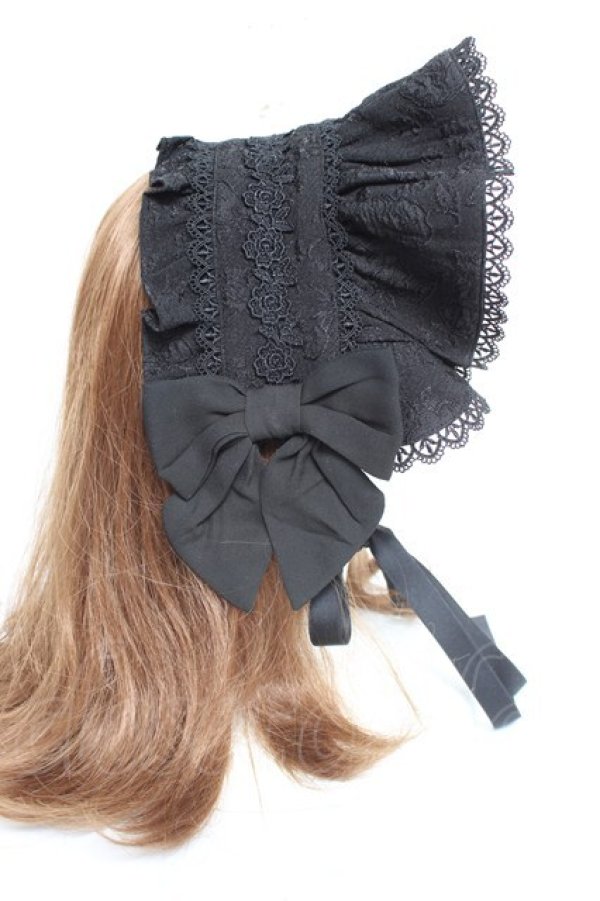 画像4: axes femme kawaii / メアリーハーフボンネット  黒 Y-26-02-23-016-AX-AC-SZ-ZY (4)