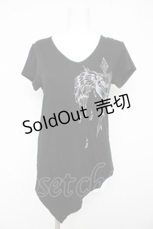 画像: PEACE NOW / ウィングプリント変形トップス M 黒 Y-26-02-23-132-PU-TO-SZ-ZY