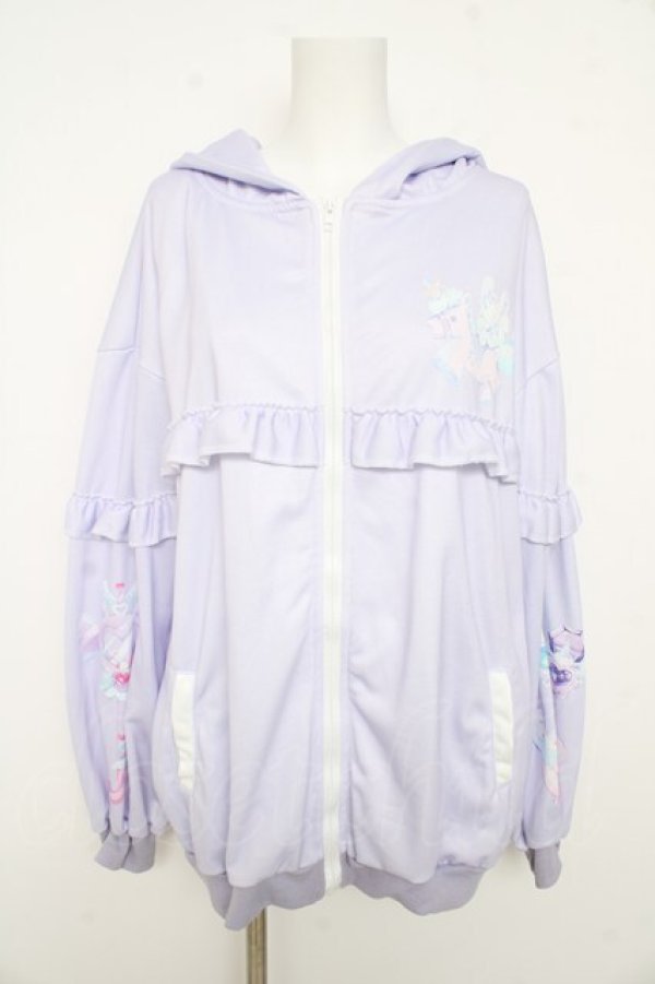 画像1: ACDC RAG / キラキラユニコーンZIP BIGパーカー  ラベンダー Y-26-02-23-137-PU-TO-SZ-ZY (1)