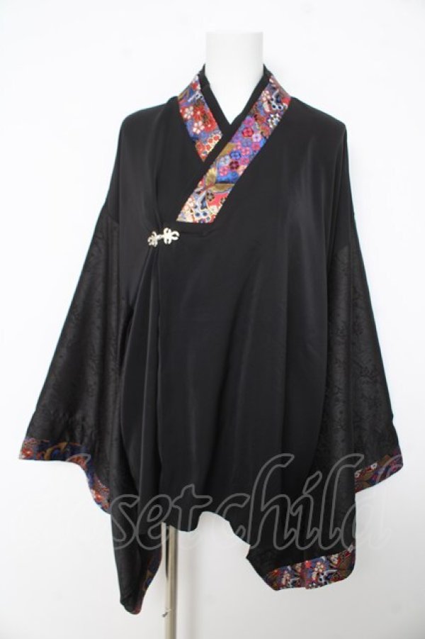 画像1: rezen / 花魁×蝶着物シャツ  瑠璃色 Y-26-02-23-139-LO-TO-SZ-ZY (1)