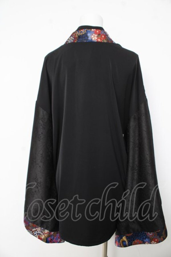 画像2: rezen / 花魁×蝶着物シャツ  瑠璃色 Y-26-02-23-139-LO-TO-SZ-ZY (2)