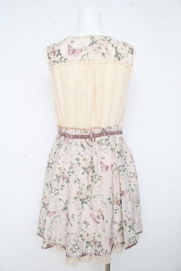 画像2: axes femme / 花×蝶オパールドッキングワンピース M 淡ピンク Y-26-02-23-143-AX-BL-SZ-ZY (2)