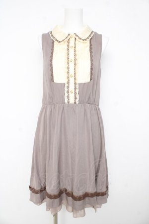 画像: axes femme / ヨーク切り替えワンピース M ベージュ Y-26-02-23-147-AX-OP-SZ-ZY