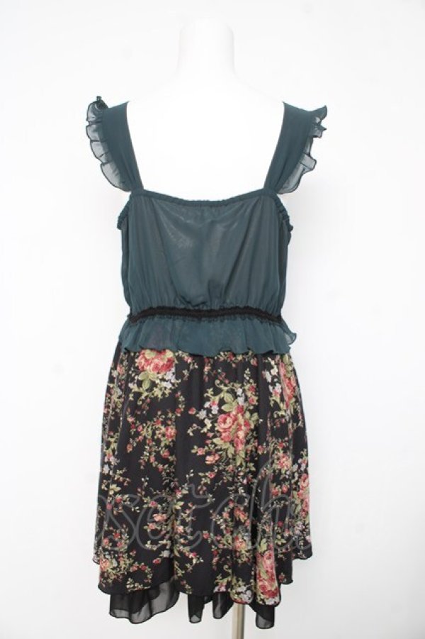 画像2: axes femme / 花柄切替ワンピース M 黒 Y-26-02-23-151-AX-OP-SZ-ZY (2)