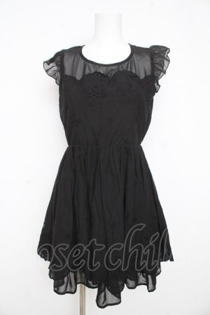 画像: axes femme / 刺繍入りワンピース M 黒 Y-26-02-23-156-AX-OP-SZ-ZY