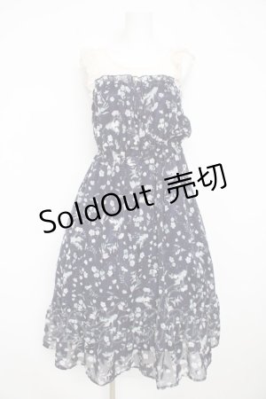 画像: axes femme / ＪＱ花柄ビスチェ風ワンピース M ネイビー Y-26-02-23-161-AX-OP-IG-ZY