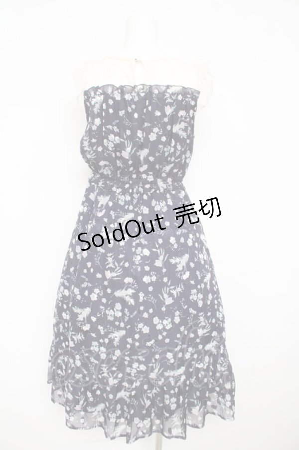 画像2: axes femme / ＪＱ花柄ビスチェ風ワンピース M ネイビー Y-26-02-23-161-AX-OP-IG-ZY (2)