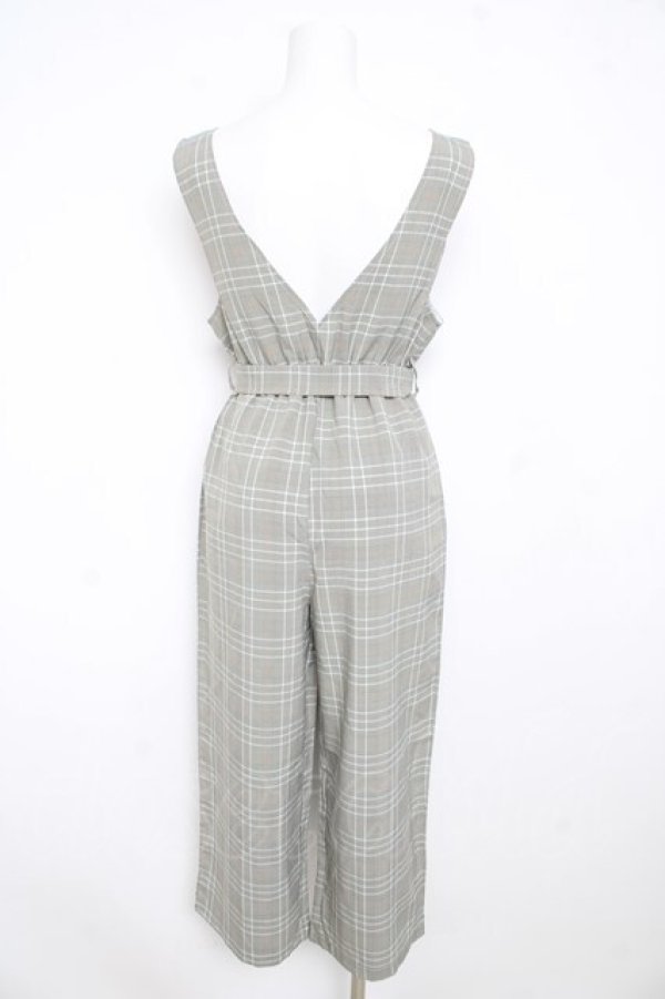 画像2: axes femme / チェックサロペット L グレー Y-26-02-23-163-AX-OP-SZ-ZY (2)