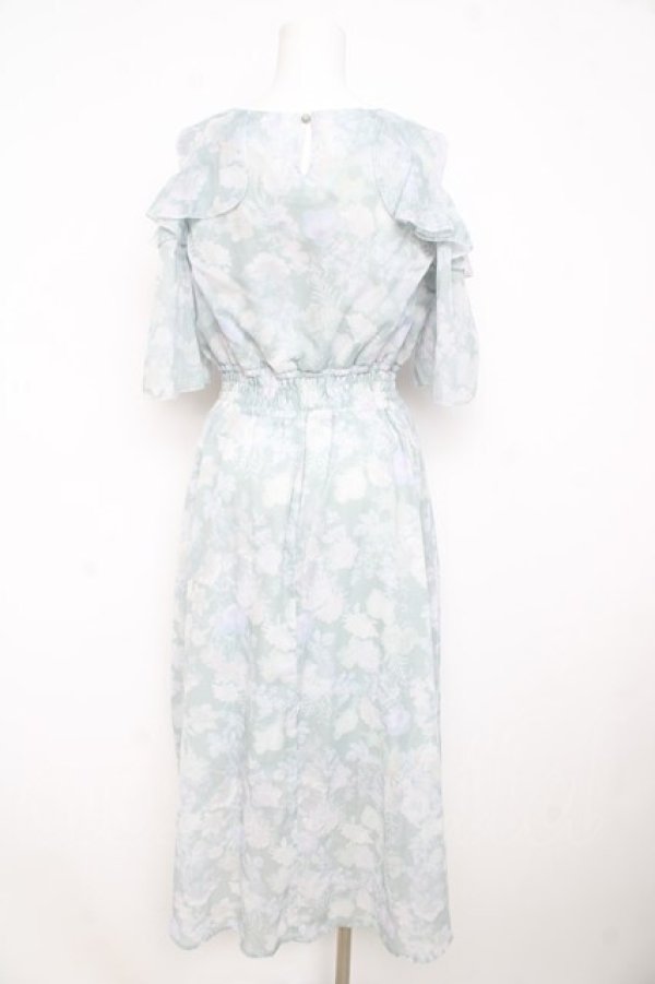 画像2: axes femme / 肩あきボタニカルフラワーワンピース  ライトグレー Y-26-02-23-165-AX-OP-IG-ZY (2)