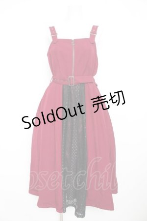 画像: axes femme / バイカラーレースジャンスカ  ワイン Y-26-02-23-166-AX-OP-SZ-ZY