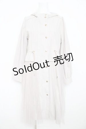 画像: axes femme POETIQUE / チュール使いロングパーカー  グレー Y-26-02-23-170-AX-OP-SZ-ZY