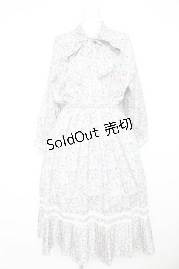 画像1: axes femme / 小花柄ボータイワンピース F ミント Y-26-02-23-172-AX-OP-SZ-ZI (1)