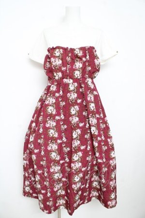 画像: axes femme / ビスチェ切替ドッキングワンピース M ワイン Y-26-02-23-174-AX-OP-SZ-ZY