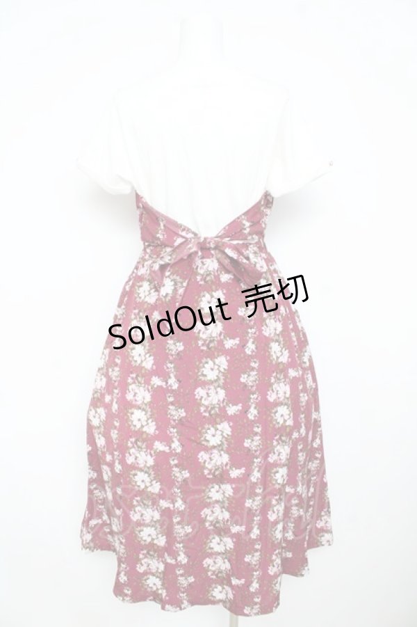 画像2: axes femme / ビスチェ切替ドッキングワンピース M ワイン Y-26-02-23-174-AX-OP-SZ-ZY (2)