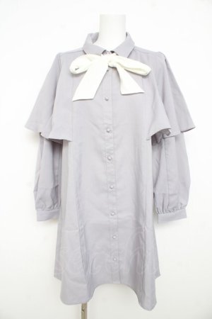 画像: axes femme / ケープデザインワンピース  ラベンダー Y-26-02-23-177-AX-OP-IG-ZY