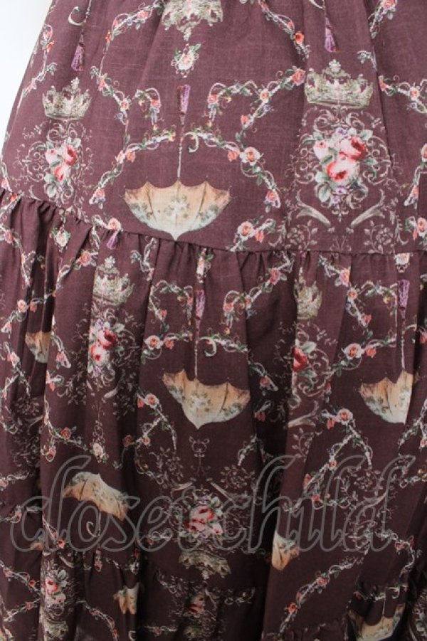 画像3: axes femme / レーヌローズ柄ワンピース M 茶 Y-26-02-23-179-AX-OP-SZ-ZY (3)