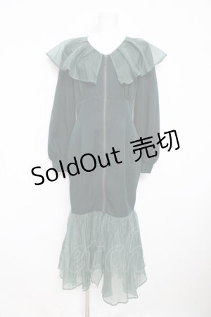 画像: axes femme POETIQUE / シアーフリルマーメイドワンピース  グリーン Y-26-02-23-180-AX-OP-SZ-ZS