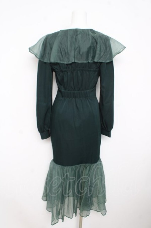 画像2: axes femme POETIQUE / シアーフリルマーメイドワンピース  グリーン Y-26-02-23-180-AX-OP-SZ-ZY (2)