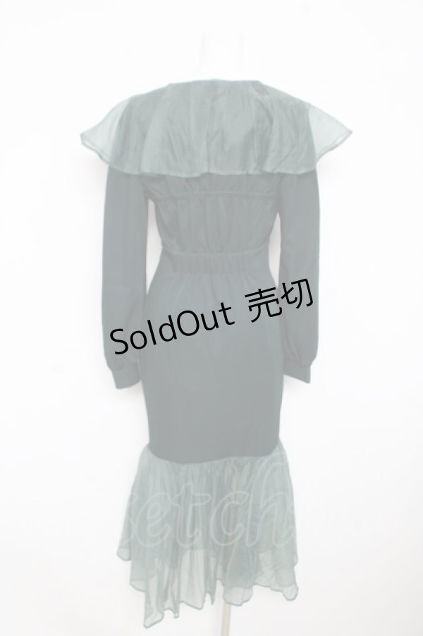 画像2: axes femme POETIQUE / シアーフリルマーメイドワンピース  グリーン Y-26-02-23-180-AX-OP-SZ-ZS (2)