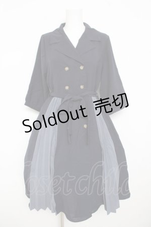 画像: axes femme POETIQUE / バイカラートレンチワンピース  ネイビー Y-26-02-23-181-AX-OP-IG-ZY