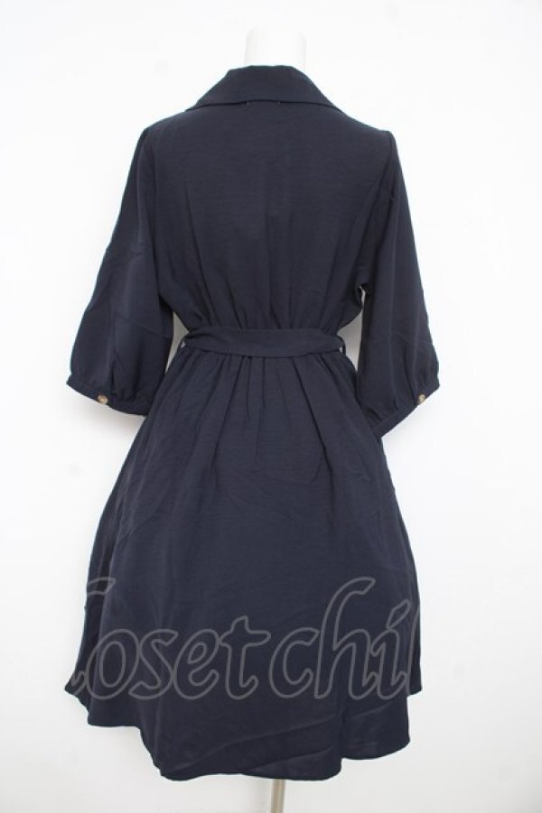 画像2: axes femme POETIQUE / バイカラートレンチワンピース  ネイビー Y-26-02-23-181-AX-OP-IG-ZY (2)