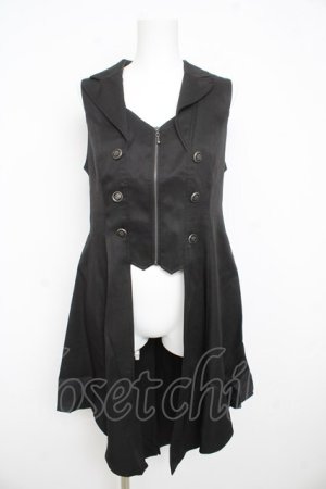 画像: axes femme POETIQUE / 燕尾デザインロングベスト  黒 Y-26-02-23-184-AX-JA-SZ-ZY