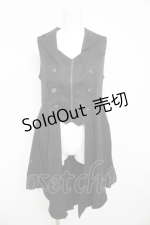 画像: axes femme POETIQUE / 燕尾デザインロングベスト  黒 Y-26-02-23-184-AX-JA-SZ-ZY