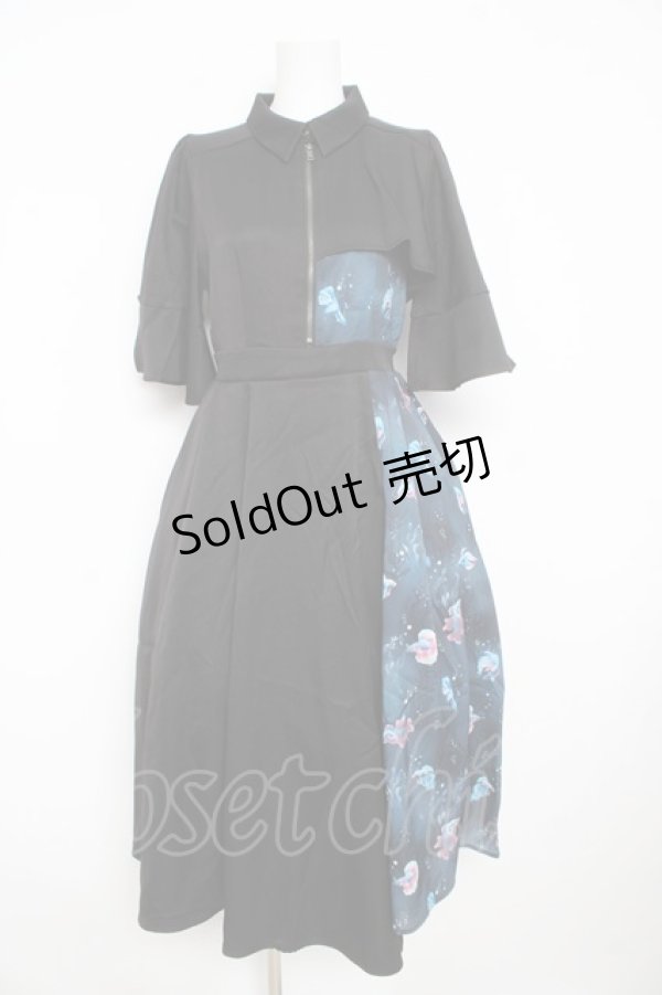 画像1: axes femme POETIQUE / ランブルフィッシュワンピース  黒 Y-26-02-23-185-AX-OP-SZ-ZY (1)