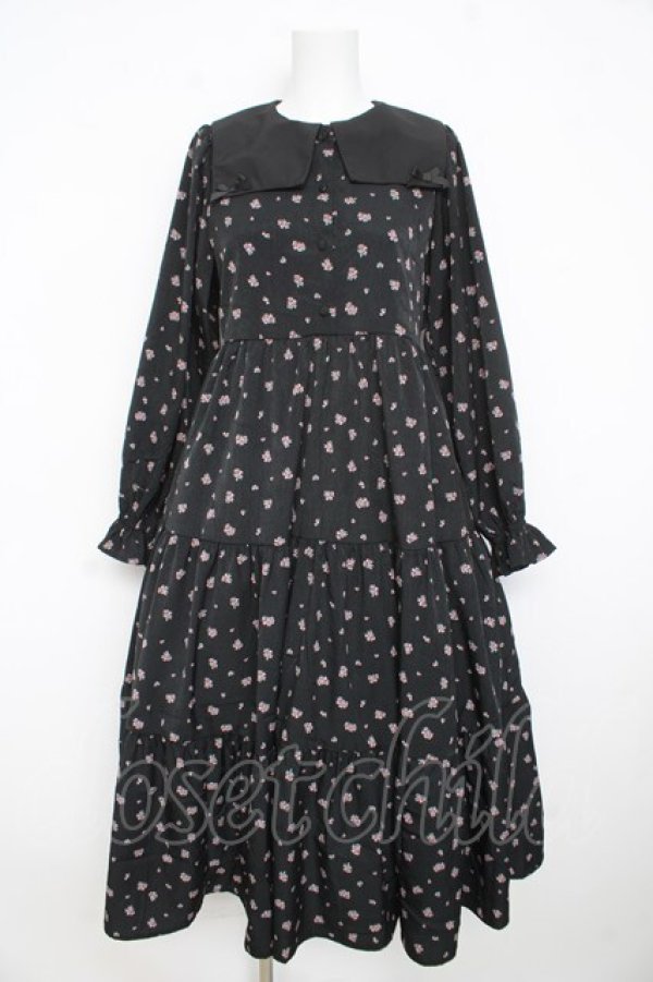 画像1: m petit by misako / セーラーカラーワンピース  黒 Y-26-02-23-191-LO-OP-SZ-ZY (1)