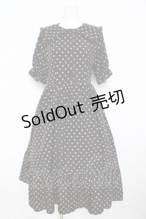 画像: m petit by misako / 梨地水玉半袖ワンピース M 中黒 Y-26-02-23-192-LO-OP-SZ-ZY