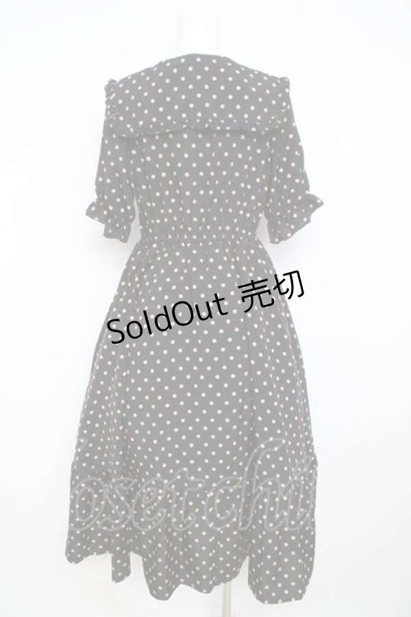 画像2: m petit by misako / 梨地水玉半袖ワンピース M 中黒 Y-26-02-23-192-LO-OP-SZ-ZY (2)