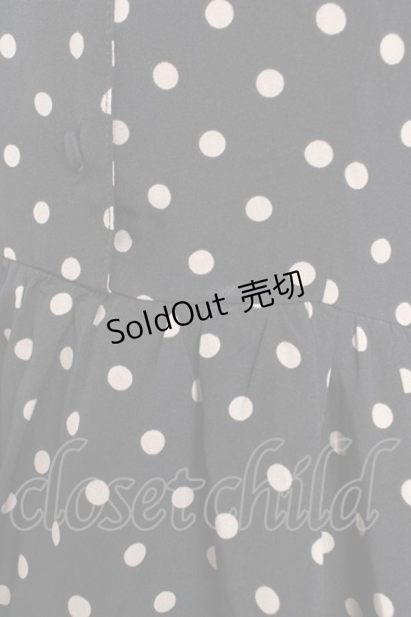 画像3: m petit by misako / 梨地水玉半袖ワンピース M 中黒 Y-26-02-23-192-LO-OP-SZ-ZY (3)