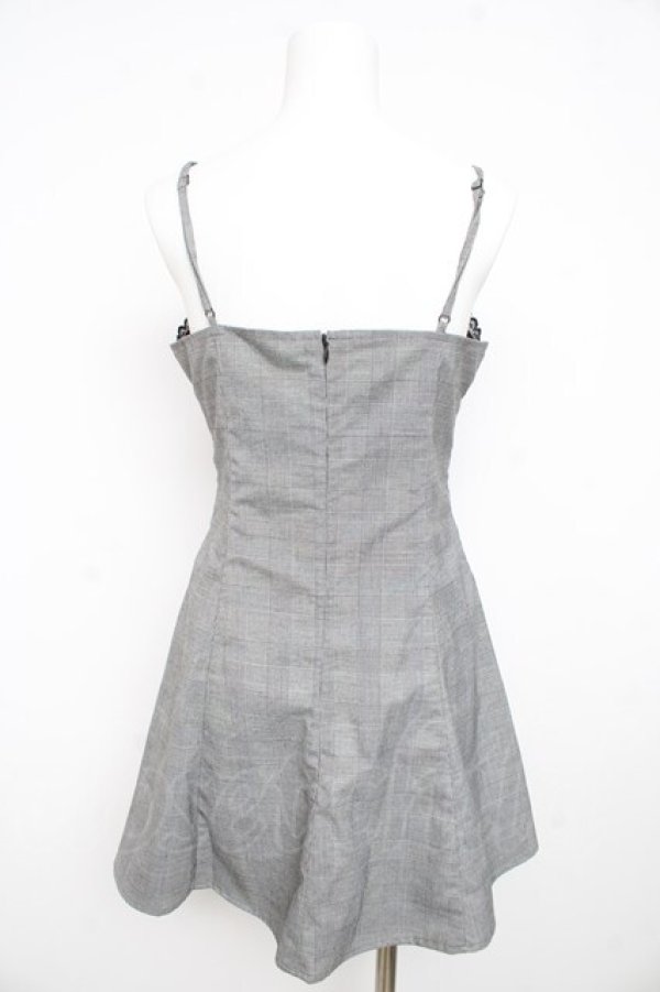 画像2: Ank Rouge / グレンチェックキャミワンピース M グレー Y-26-02-23-195-CA-OP-SZ-ZY (2)