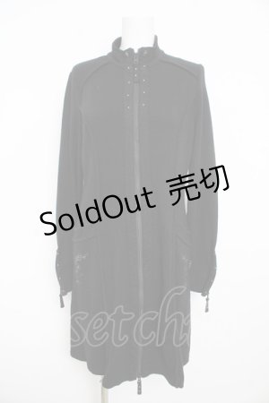 画像: Ozz Croce / ハイネックリブパーカー  黒 Y-26-02-23-197-OO-TO-SZ-ZY