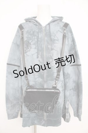 画像: Desoro Works / conte Uneven Dye with Angel Print Hoodie  ブルーグレー Y-26-02-23-199-GO-TO-SZ-ZY