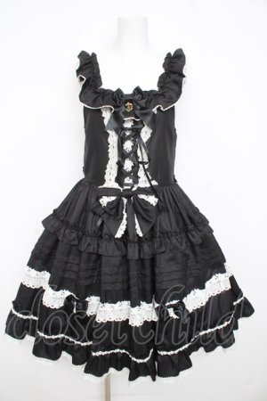 画像: BABY, THE STARS SHINE BRIGHT / Rose Princessジャンパースカート  黒×白レース Y-26-02-23-201-BA-OP-SZ-ZY
