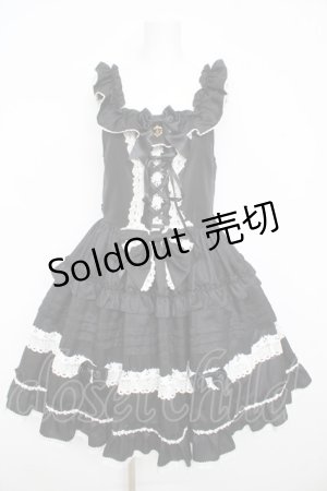 画像: BABY, THE STARS SHINE BRIGHT / Rose Princessジャンパースカート  黒×白レース Y-26-02-23-201-BA-OP-SZ-ZY