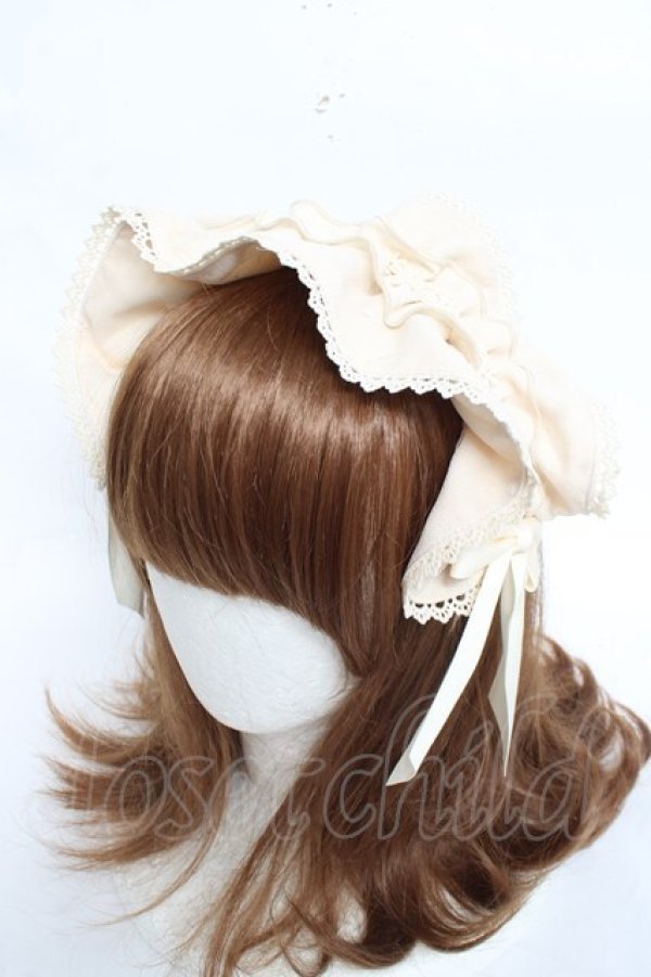 画像1: axes femme kawaii / ドットチュールフリルカチューシャ  生成り Y-26-02-23-020-AX-AC-SZ-ZY (1)