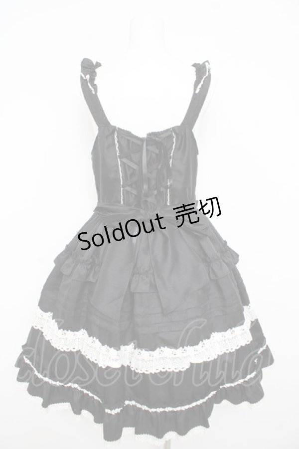 画像2: BABY, THE STARS SHINE BRIGHT / Rose Princessジャンパースカート  黒×白レース Y-26-02-23-201-BA-OP-SZ-ZY (2)