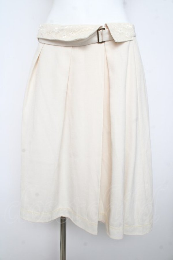 画像1: axes femme / 襟デザインスカート M アイボリー Y-26-02-23-204-AX-SK-IG-ZY (1)